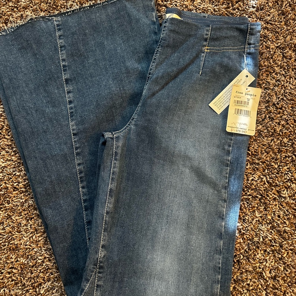 Free People Dark Blue Flare Jeans